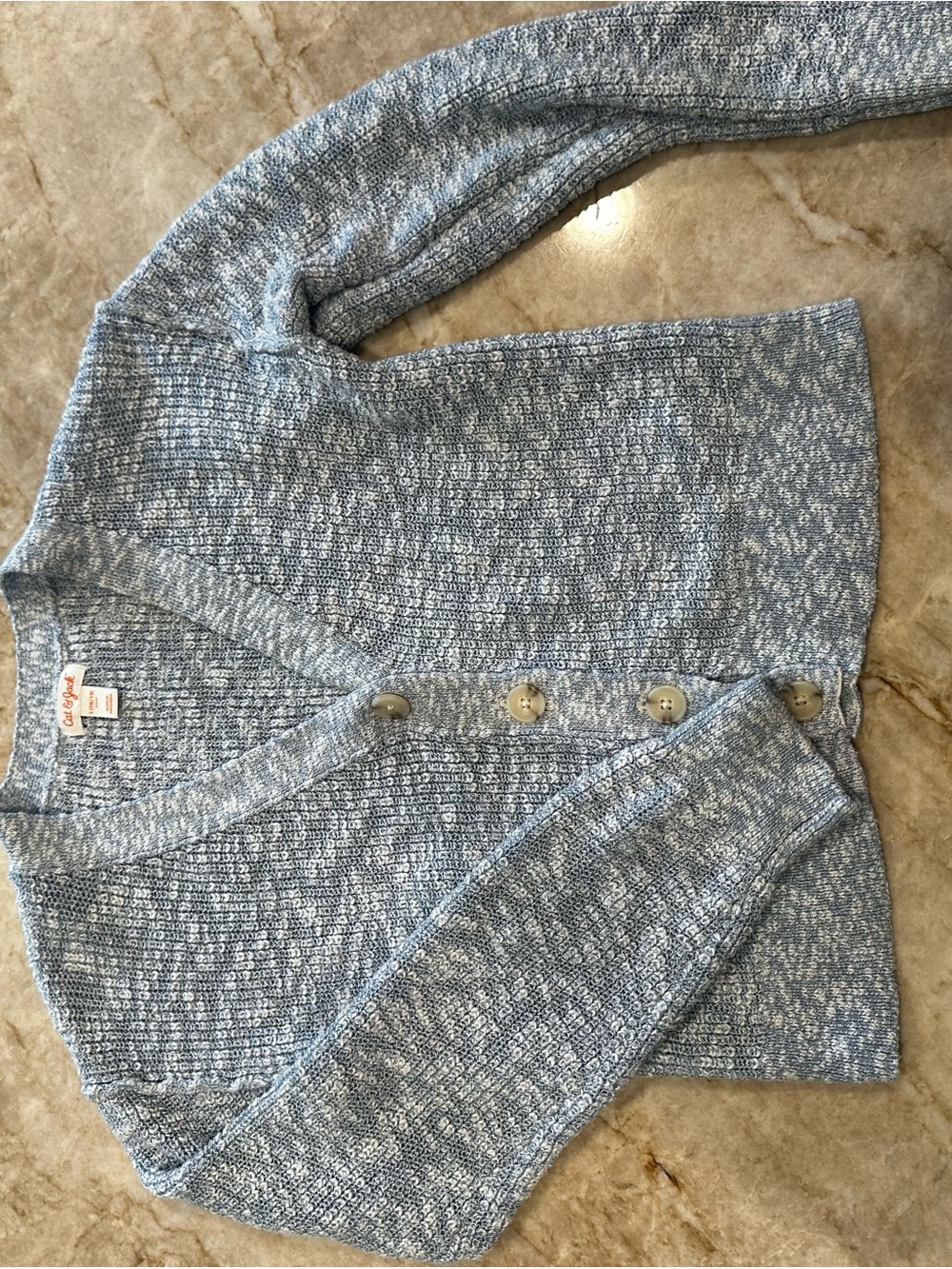 Cat & Jack Heathered Light Blue Knit Cardigan